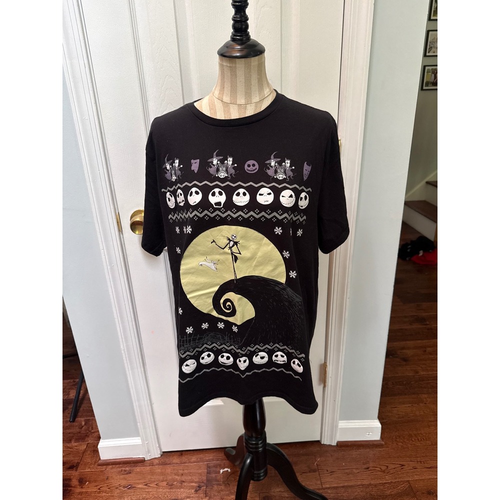 Disney Nightmare Before Christmas Jack Skellington Black Graphic Tee XL